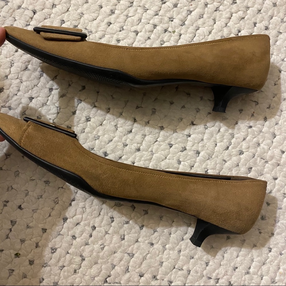 PRADA Kitten Heels Iconic Mod Buckle Square Toe 41 11 - Picture 8 of 13